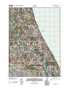Highland Park Illinois Historical topographic map, 1:24000 scale, 7.5 X 7.5 Minute, Year 2012