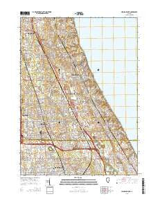 Highland Park Illinois Current topographic map, 1:24000 scale, 7.5 X 7.5 Minute, Year 2015