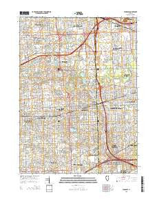 Hinsdale Illinois Current topographic map, 1:24000 scale, 7.5 X 7.5 Minute, Year 2015