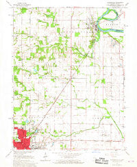 Hutsonville Illinois Historical topographic map, 1:24000 scale, 7.5 X 7.5 Minute, Year 1966