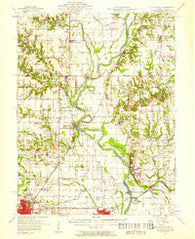 Hutsonville Illinois Historical topographic map, 1:62500 scale, 15 X 15 Minute, Year 1957
