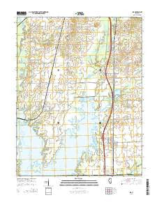 Ina Illinois Current topographic map, 1:24000 scale, 7.5 X 7.5 Minute, Year 2015
