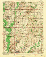Ina Illinois Historical topographic map, 1:62500 scale, 15 X 15 Minute, Year 1943