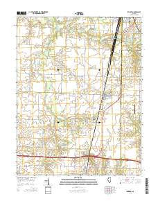 Irvington Illinois Current topographic map, 1:24000 scale, 7.5 X 7.5 Minute, Year 2015