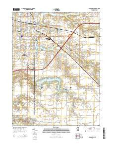 Jacksonville Illinois Current topographic map, 1:24000 scale, 7.5 X 7.5 Minute, Year 2015