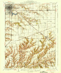 Jacksonville Illinois Historical topographic map, 1:62500 scale, 15 X 15 Minute, Year 1937