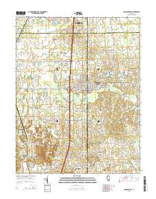 Johnston City Illinois Current topographic map, 1:24000 scale, 7.5 X 7.5 Minute, Year 2015