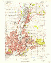 Joliet Illinois Historical topographic map, 1:24000 scale, 7.5 X 7.5 Minute, Year 1954