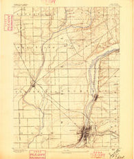 Joliet Illinois Historical topographic map, 1:62500 scale, 15 X 15 Minute, Year 1892