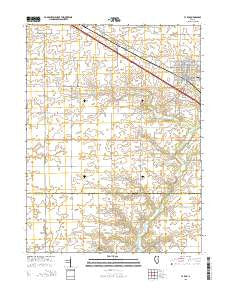 Le Roy Illinois Current topographic map, 1:24000 scale, 7.5 X 7.5 Minute, Year 2015