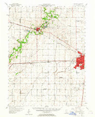 Mahomet Illinois Historical topographic map, 1:62500 scale, 15 X 15 Minute, Year 1957