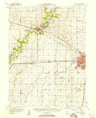 Mahomet Illinois Historical topographic map, 1:62500 scale, 15 X 15 Minute, Year 1957