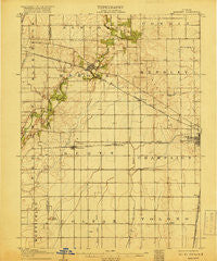 Mahomet Illinois Historical topographic map, 1:62500 scale, 15 X 15 Minute, Year 1907