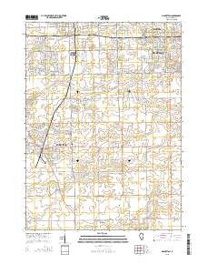 Manhattan Illinois Current topographic map, 1:24000 scale, 7.5 X 7.5 Minute, Year 2015