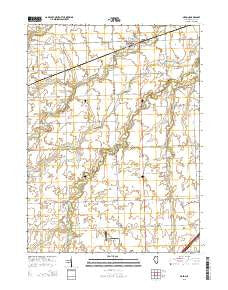 Mazon Illinois Current topographic map, 1:24000 scale, 7.5 X 7.5 Minute, Year 2015