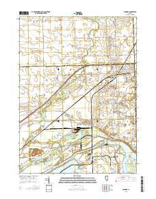 Minooka Illinois Current topographic map, 1:24000 scale, 7.5 X 7.5 Minute, Year 2015