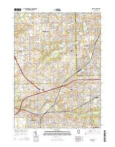 Mokena Illinois Current topographic map, 1:24000 scale, 7.5 X 7.5 Minute, Year 2015