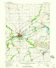 Morris Illinois Historical topographic map, 1:62500 scale, 15 X 15 Minute, Year 1954