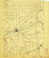 Morris Illinois Historical topographic map, 1:62500 scale, 15 X 15 Minute, Year 1892