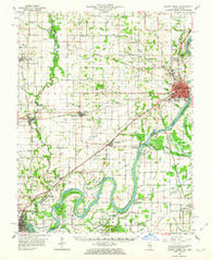 Mount Carmel Indiana Historical topographic map, 1:62500 scale, 15 X 15 Minute, Year 1959