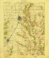 Mount Olive Illinois Historical topographic map, 1:62500 scale, 15 X 15 Minute, Year 1915