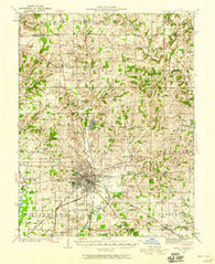 Mount Vernon Illinois Historical topographic map, 1:62500 scale, 15 X 15 Minute, Year 1933