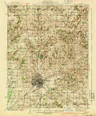 Mount Vernon Illinois Historical topographic map, 1:62500 scale, 15 X 15 Minute, Year 1940
