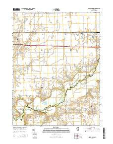Mount Auburn Illinois Current topographic map, 1:24000 scale, 7.5 X 7.5 Minute, Year 2015