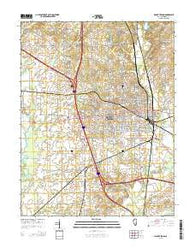 Mount Vernon Illinois Current topographic map, 1:24000 scale, 7.5 X 7.5 Minute, Year 2015