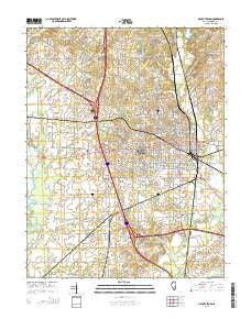 Mount Vernon Illinois Current topographic map, 1:24000 scale, 7.5 X 7.5 Minute, Year 2015