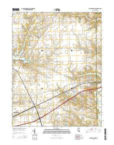 Mulberry Grove Illinois Current topographic map, 1:24000 scale, 7.5 X 7.5 Minute, Year 2015