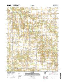 Oakdale Illinois Current topographic map, 1:24000 scale, 7.5 X 7.5 Minute, Year 2015