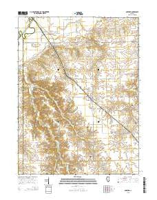 Oakford Illinois Current topographic map, 1:24000 scale, 7.5 X 7.5 Minute, Year 2015