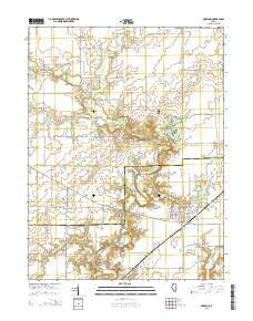 Oakland Illinois Current topographic map, 1:24000 scale, 7.5 X 7.5 Minute, Year 2015