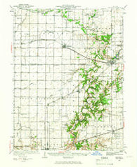 Oakland Illinois Historical topographic map, 1:62500 scale, 15 X 15 Minute, Year 1936