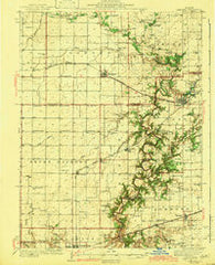 Oakland Illinois Historical topographic map, 1:62500 scale, 15 X 15 Minute, Year 1942