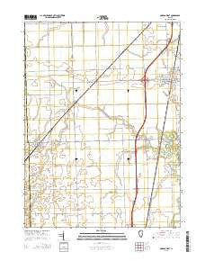 Onarga West Illinois Current topographic map, 1:24000 scale, 7.5 X 7.5 Minute, Year 2015