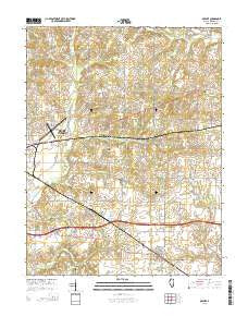 Opdyke Illinois Current topographic map, 1:24000 scale, 7.5 X 7.5 Minute, Year 2015