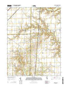 Oskaloosa Illinois Current topographic map, 1:24000 scale, 7.5 X 7.5 Minute, Year 2015