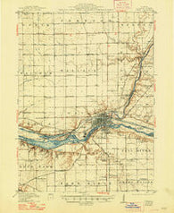 Ottawa Illinois Historical topographic map, 1:62500 scale, 15 X 15 Minute, Year 1915