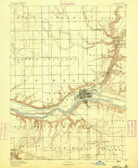 Ottawa Illinois Historical topographic map, 1:62500 scale, 15 X 15 Minute, Year 1892