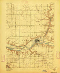 Ottawa Illinois Historical topographic map, 1:62500 scale, 15 X 15 Minute, Year 1892
