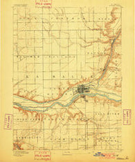 Ottawa Illinois Historical topographic map, 1:62500 scale, 15 X 15 Minute, Year 1892