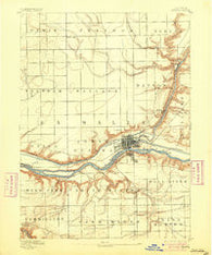 Ottawa Illinois Historical topographic map, 1:62500 scale, 15 X 15 Minute, Year 1892