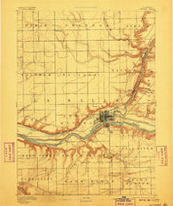 Ottawa Illinois Historical topographic map, 1:62500 scale, 15 X 15 Minute, Year 1892