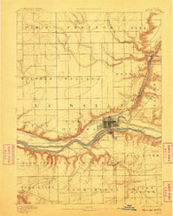 Ottawa Illinois Historical topographic map, 1:62500 scale, 15 X 15 Minute, Year 1892