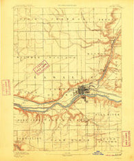 Ottawa Illinois Historical topographic map, 1:62500 scale, 15 X 15 Minute, Year 1892