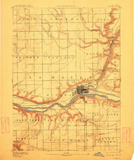 Ottawa Illinois Historical topographic map, 1:62500 scale, 15 X 15 Minute, Year 1892