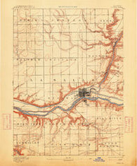 Ottawa Illinois Historical topographic map, 1:62500 scale, 15 X 15 Minute, Year 1892