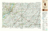 Peoria Illinois Historical topographic map, 1:250000 scale, 1 X 2 Degree, Year 1990